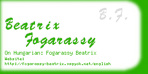 beatrix fogarassy business card